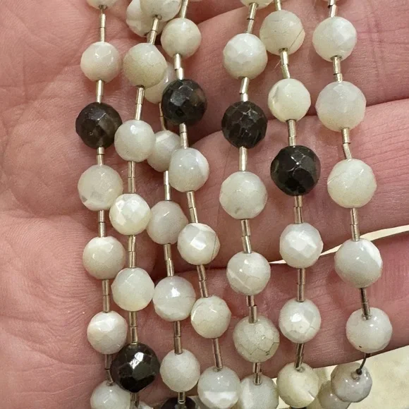 Jay King DTR .925 Moonstone/Onyx Multi-Strand (7-strand) Necklace - Vintage - Picture 3 of 6